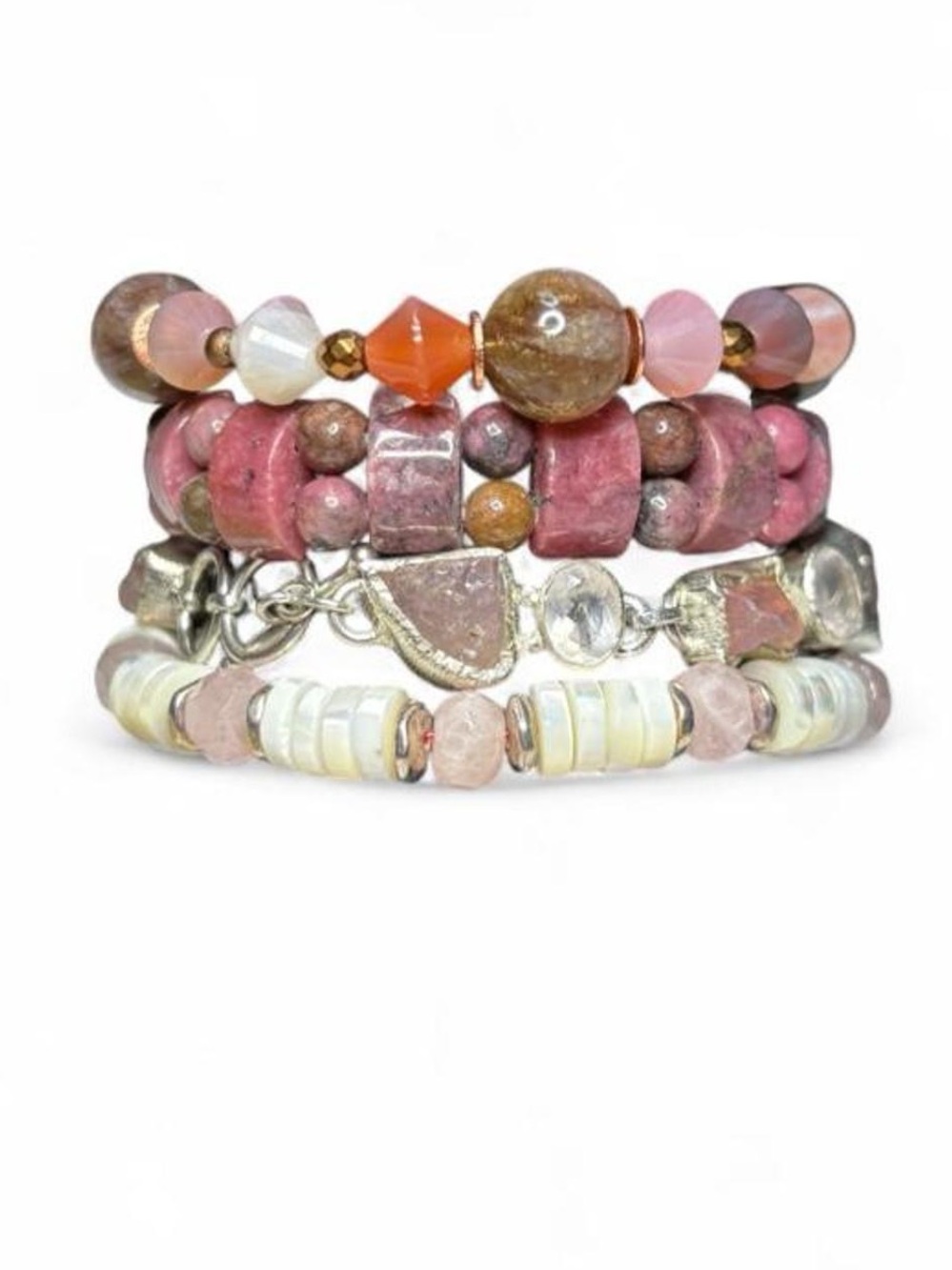 LOVE ROSE QUARTS Authentic Energy Artist julia’s 4-piece Bracelet Collection✨